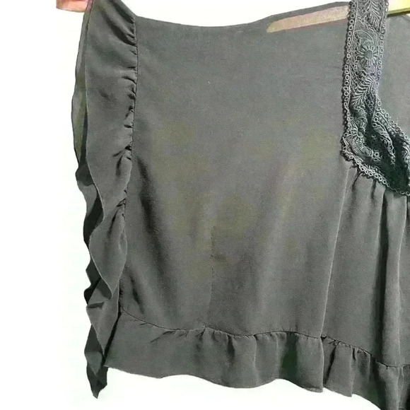 See By Chloé Silk Cropped Sheer Lace Ruffle Black Capelet Blouse Shawl Women 36 - Picture 2 of 8